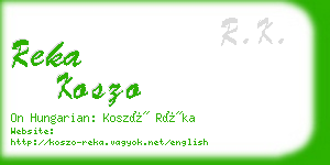 reka koszo business card